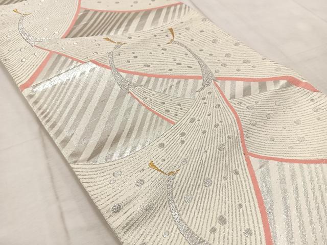 平和屋着物◎六通柄袋帯 唐織 孔雀 金銀糸 正絹 逸品 BAAV6598yc
