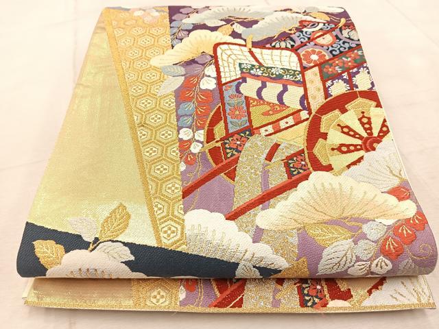 平和屋着物◎六通柄袋帯 唐織 離宮への誘い 金銀糸 正絹 逸品 BAAV6600yc