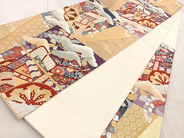 平和屋着物◎六通柄袋帯 唐織 離宮への誘い 金銀糸 正絹 逸品 BAAV6600yc