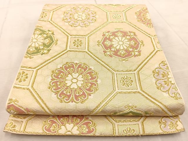 平和屋着物◎西陣 六通柄袋帯 唐織 蜀江花文 金糸 正絹 逸品 BAAV6804yc