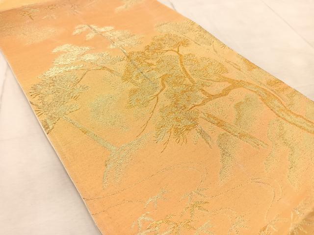平和屋着物◎六通柄袋帯 初竹梅 金糸 正絹 逸品 BAAV6824yc