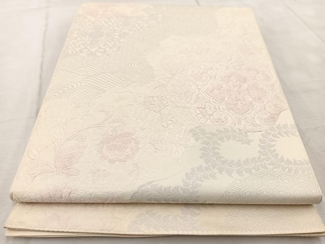平和屋着物◎六通柄 本袋帯 唐織 道長華文様 正絹 逸品 BAAV6882yc