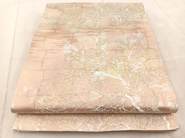 平和屋着物◎六通柄袋帯 樹林文 金銀糸 引箔 正絹 逸品 BAAV7048yc