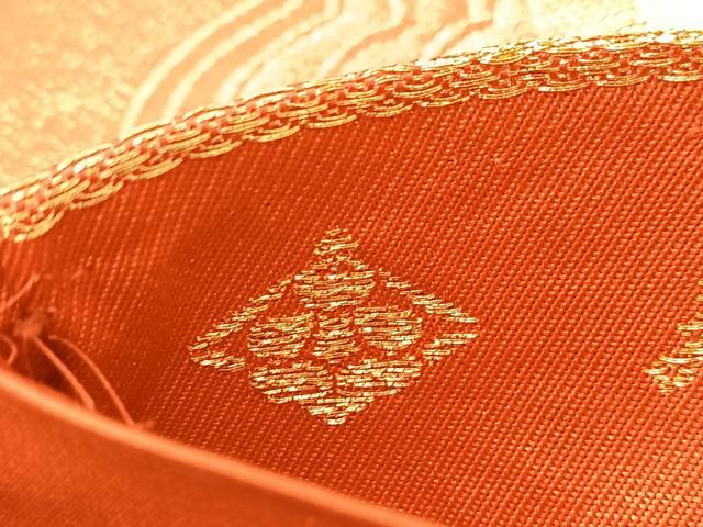 平和屋着物◎西陣の名門織元 いづくら謹製 六通柄袋帯 唐織 寿扇吉蝶 金糸 引箔 正絹 逸品 BAAV7049yc