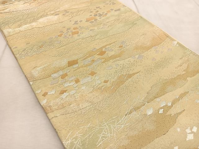 平和屋着物◎六通柄袋帯 箔散らし文様 金銀糸 引箔 正絹 逸品 BAAV7100yc