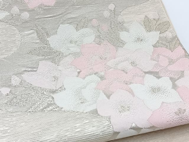 平和屋着物*夏物 六通柄袋帯 桔梗 銀糸 正絹 逸品 BAAV7121yc