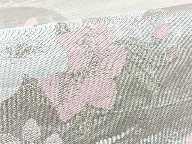 平和屋着物*夏物 六通柄袋帯 桔梗 銀糸 正絹 逸品 BAAV7121yc