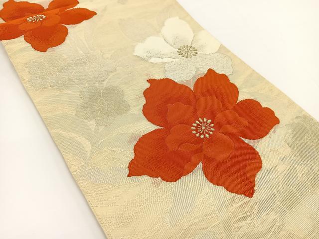 平和屋着物*夏物 六通柄袋帯 舞花文 金銀糸 正絹 逸品 BAAV7122yc