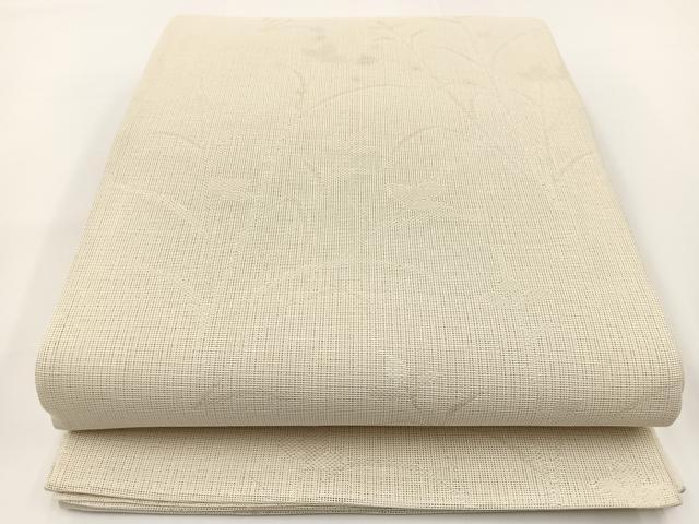 平和屋着物*夏物 六通柄袋帯 草花文 銀糸 BAAV7123yc