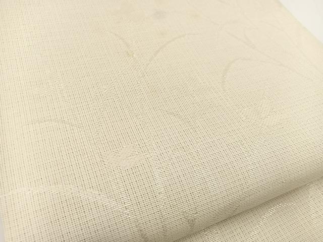 平和屋着物*夏物 六通柄袋帯 草花文 銀糸 BAAV7123yc