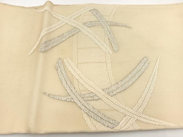 平和屋着物*夏物 太鼓袋帯 渡り舟 銀糸 正絹 逸品 BAAV7125yc