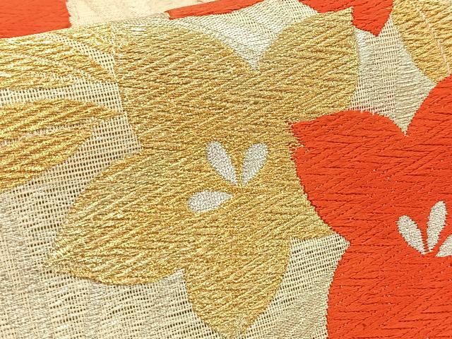 平和屋着物*夏物 六通柄袋帯 唐織 秋草文 金銀糸 正絹 逸品 未使用 BAAV7131yc
