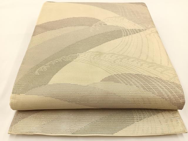 平和屋着物*夏物 六通柄袋帯 立波文 銀糸 正絹 逸品 BAAV7149yc