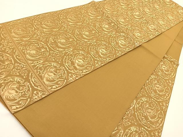 平和屋着物◎六通柄 本袋帯 鳳凰丸文 金糸 正絹 逸品 BAAV7236yc