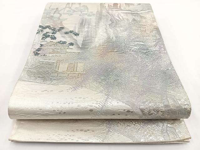 平和屋着物◎六通柄袋帯 錦袋嵯峨野 金銀糸 正絹 逸品 BAAV7246yc
