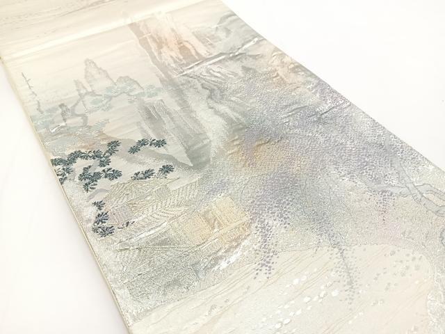 平和屋着物◎六通柄袋帯 錦袋嵯峨野 金銀糸 正絹 逸品 BAAV7246yc