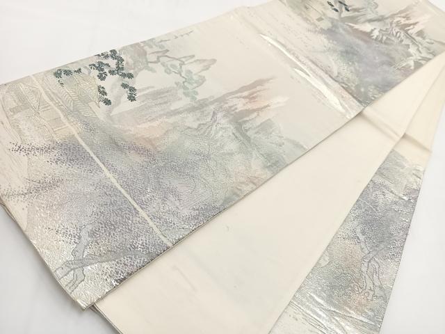 平和屋着物◎六通柄袋帯 錦袋嵯峨野 金銀糸 正絹 逸品 BAAV7246yc