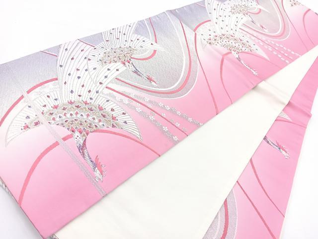 平和屋着物◎六通柄袋帯 唐織 鳳凰花文 金銀糸 正絹 逸品 BAAV7392yc