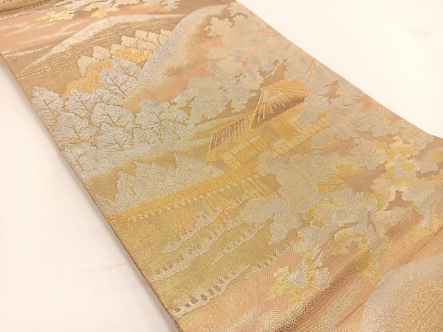 平和屋着物◎佐賀錦 六通柄袋帯 古都の四季 金銀糸 正絹 逸品 BAAV7395yc