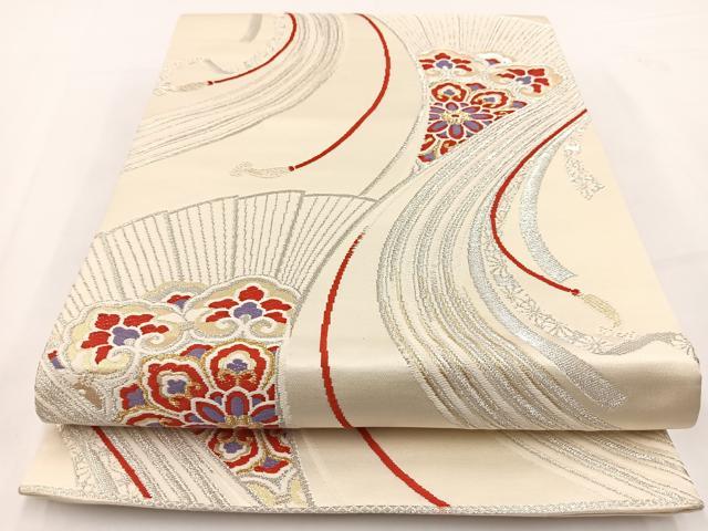 平和屋着物◎六通柄袋帯 唐織 鬘帯正倉院花文 金銀糸 正絹 逸品 BAAV7461yc