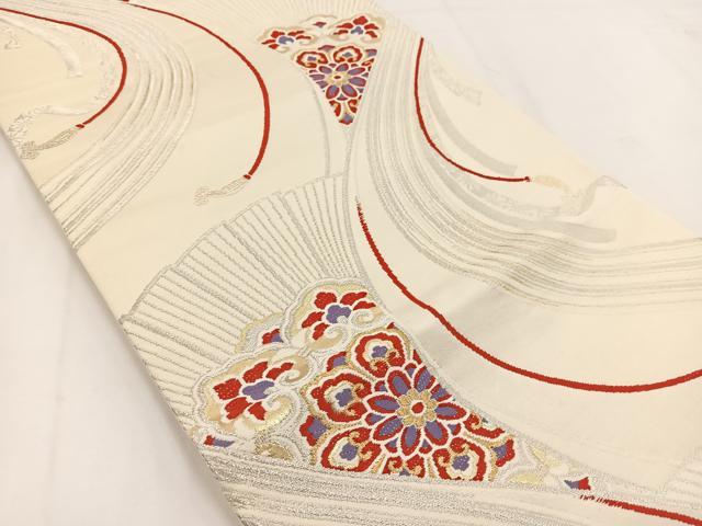 平和屋着物◎六通柄袋帯 唐織 鬘帯正倉院花文 金銀糸 正絹 逸品 BAAV7461yc