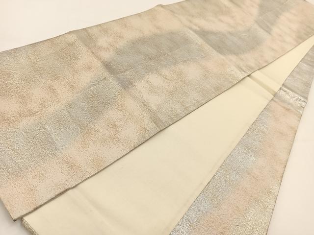 平和屋着物◎六通柄袋帯 倭文布 霞文 金銀糸 正絹 逸品 BAAV7462yc