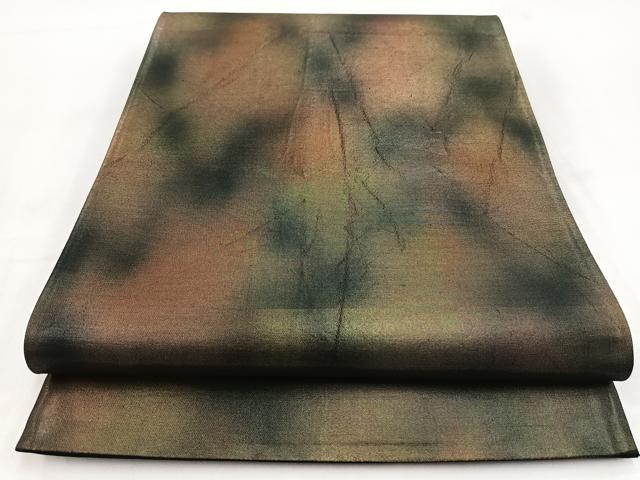 平和屋着物◎六通柄袋帯 霞文 金糸 引箔正絹 逸品 BAAV7483yc