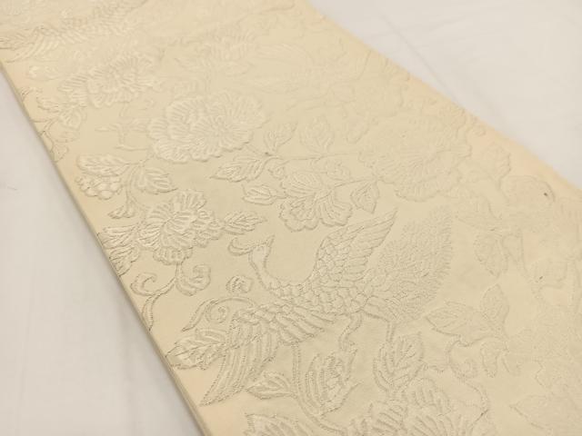 平和屋着物◎六通柄袋帯 ふくれ織 鳳凰更紗花文 正絹 逸品 BAAV7674yc