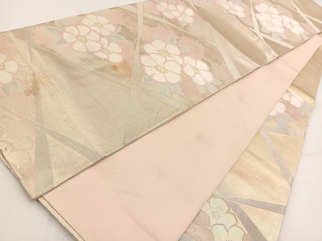 平和屋着物◎六通柄袋帯 唐織 草花文 金銀糸 引箔 やまとオリジナル 正絹 逸品 BAAV7688yc