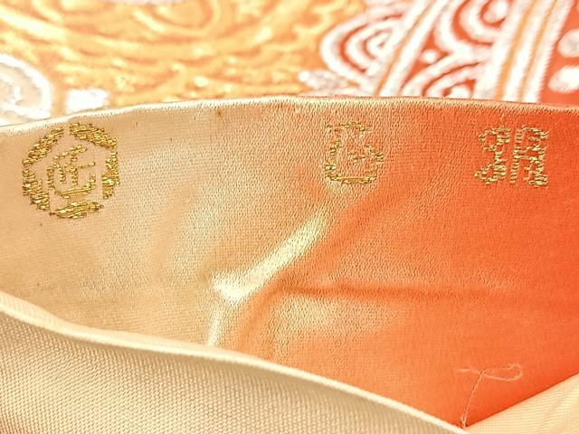 平和屋着物◎六通柄袋帯 花青海波 金銀糸 正絹 逸品 BAAV7691yc