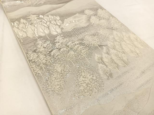 平和屋着物◎六通柄袋帯 プラチナ箔 京名所 正絹 逸品 BAAV7725yc