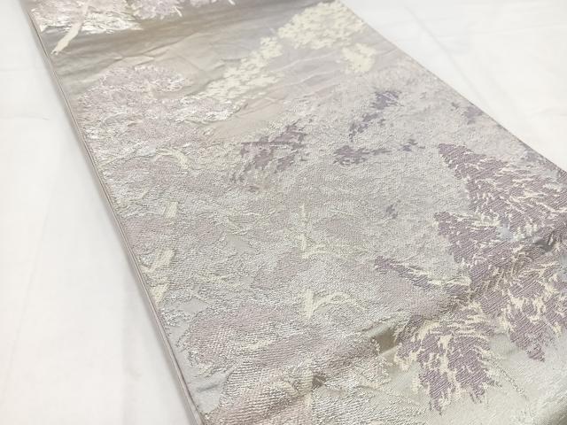 平和屋着物◎六通柄袋帯 唐織 風景文 銀糸 正絹 逸品 BAAV7750yc