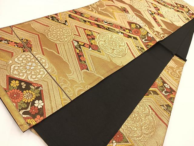 平和屋着物◎六通柄袋帯 唐織 慶長小花文 金銀糸 正絹 逸品 BAAV7850yc