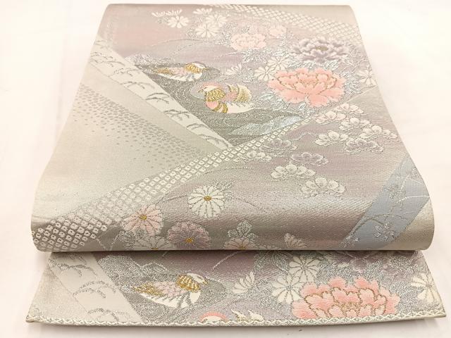 平和屋着物◎六通柄袋帯 唐織 新華錦 花鳥文 金銀糸 正絹 逸品 BAAV7851yc