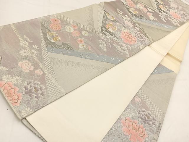 平和屋着物◎六通柄袋帯 唐織 新華錦 花鳥文 金銀糸 正絹 逸品 BAAV7851yc