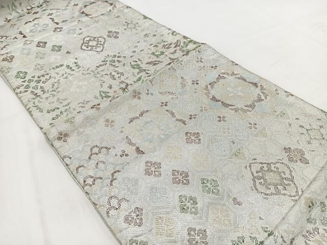 平和屋着物◎佐賀錦 六通柄袋帯 色紙重ね更紗花文 金銀糸 正絹 逸品 BAAV7871yc
