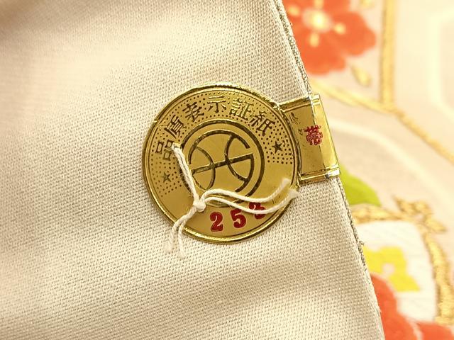 平和屋着物◎西陣 六通柄袋帯 唐織 蜀江花文 金糸 証紙付き 正絹 逸品 BAAV7988yc