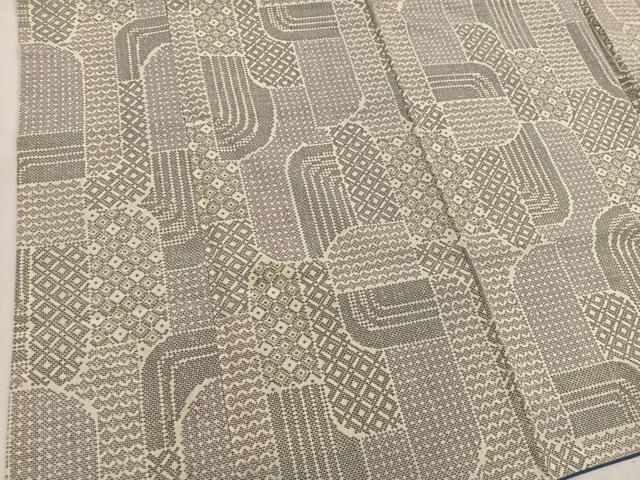 平和屋着物■上質な紬 幾何学文様 正絹 逸品 BAAV8120mz