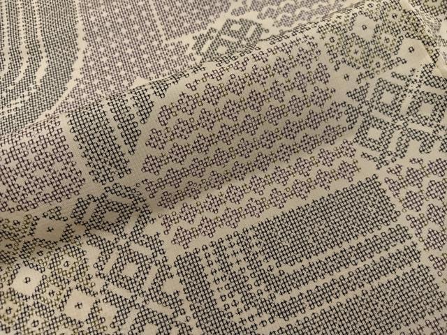 平和屋着物■上質な紬 幾何学文様 正絹 逸品 BAAV8120mz