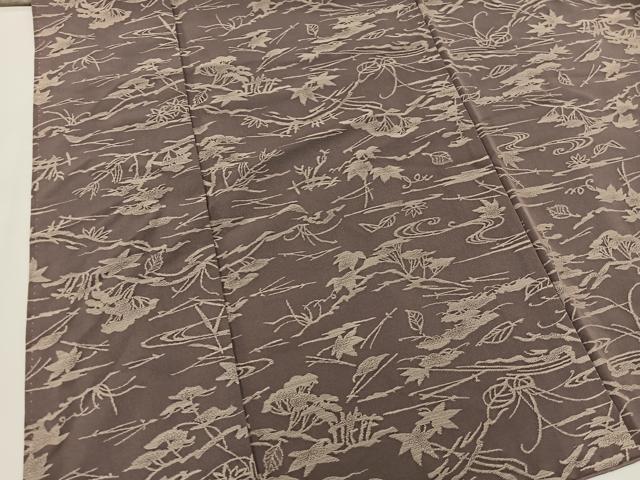 平和屋着物■上質なお召 流水花文 正絹 逸品 BAAV8283mz