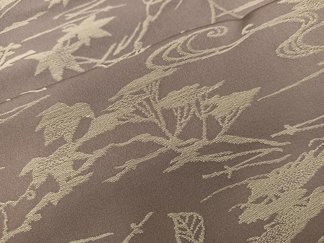 平和屋着物■上質なお召 流水花文 正絹 逸品 BAAV8283mz