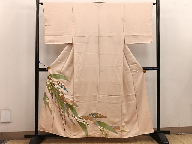 平和屋着物■色留訪問着 駒刺繍 青海波花文 金彩 正絹 逸品 BAAV8319mz