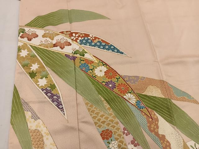 平和屋着物■色留訪問着 駒刺繍 青海波花文 金彩 正絹 逸品 BAAV8319mz
