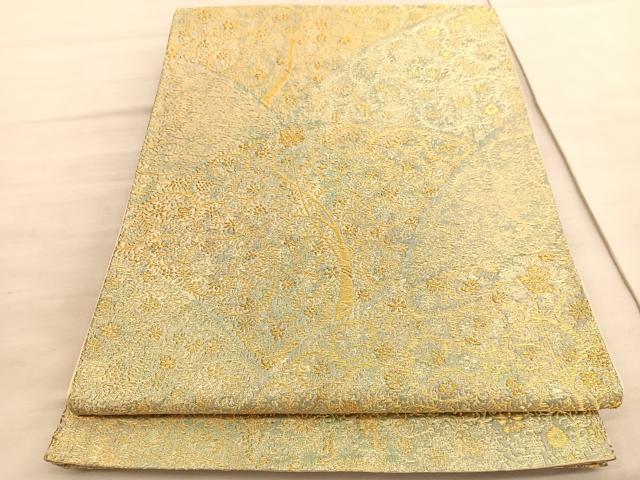平和屋着物◎六通柄袋帯 花唐草文 金糸 正絹 逸品 BAAV8404hv