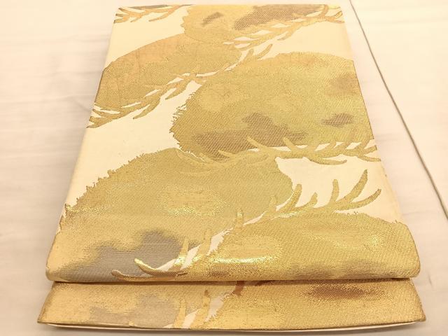 平和屋着物◎六通柄袋帯 光琳松 金糸 正絹 逸品 BAAV8424hv