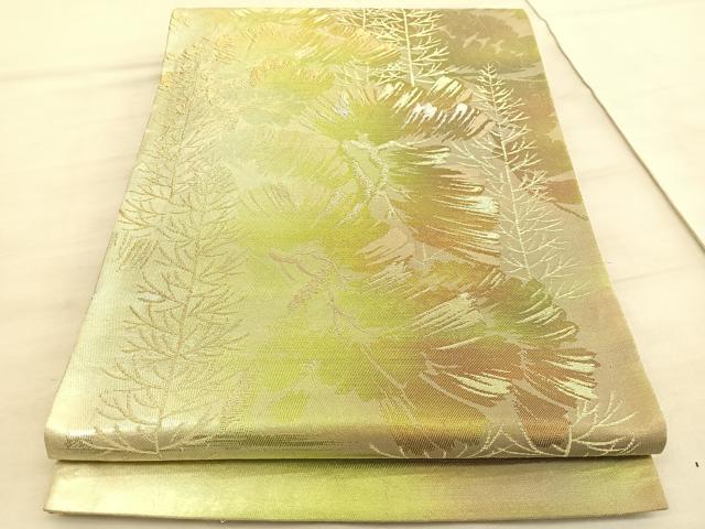 平和屋着物◎西陣 六通柄袋帯 松林 金銀糸 引箔 正絹 逸品 BAAV8452hv