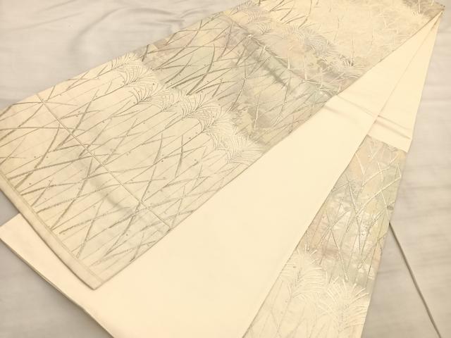 平和屋着物◎六通柄袋帯 唐織 すすき露芝文 金銀糸 正絹 逸品 BAAV8459hv