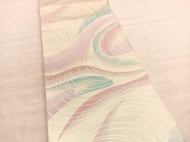 平和屋着物◎六通柄袋帯 唐織 流水文 正絹 逸品 BAAV8523hv