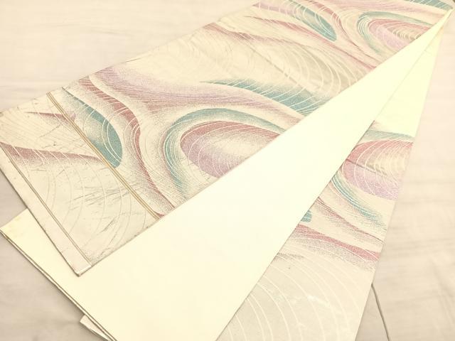 平和屋着物◎六通柄袋帯 唐織 流水文 正絹 逸品 BAAV8523hv