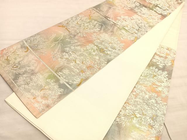 平和屋着物◎六通柄袋帯 唐織 古都の四季 金銀糸 引箔 正絹 逸品 BAAV8526hv